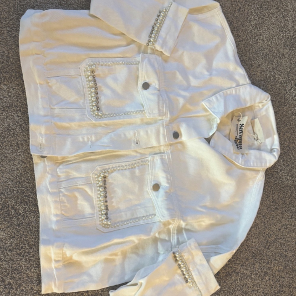 Savanna Jane White Denim Jacket